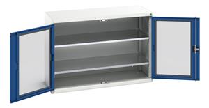 Verso 1300W x 550D x 900H Window Cupboard 2 Shelves Verso Glazed Clear View Storage Cupboards for Tools with Shelves 32/16926661.11 Verso 1300W x 550D x 900H Win Cupd 2S.jpg